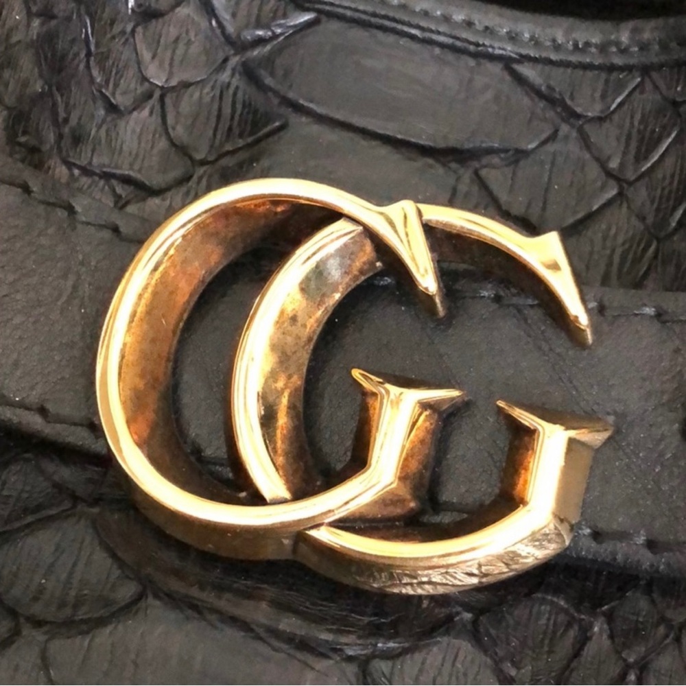 Gucci Gg Running Black Python Xl Oversized Tote B… - image 6